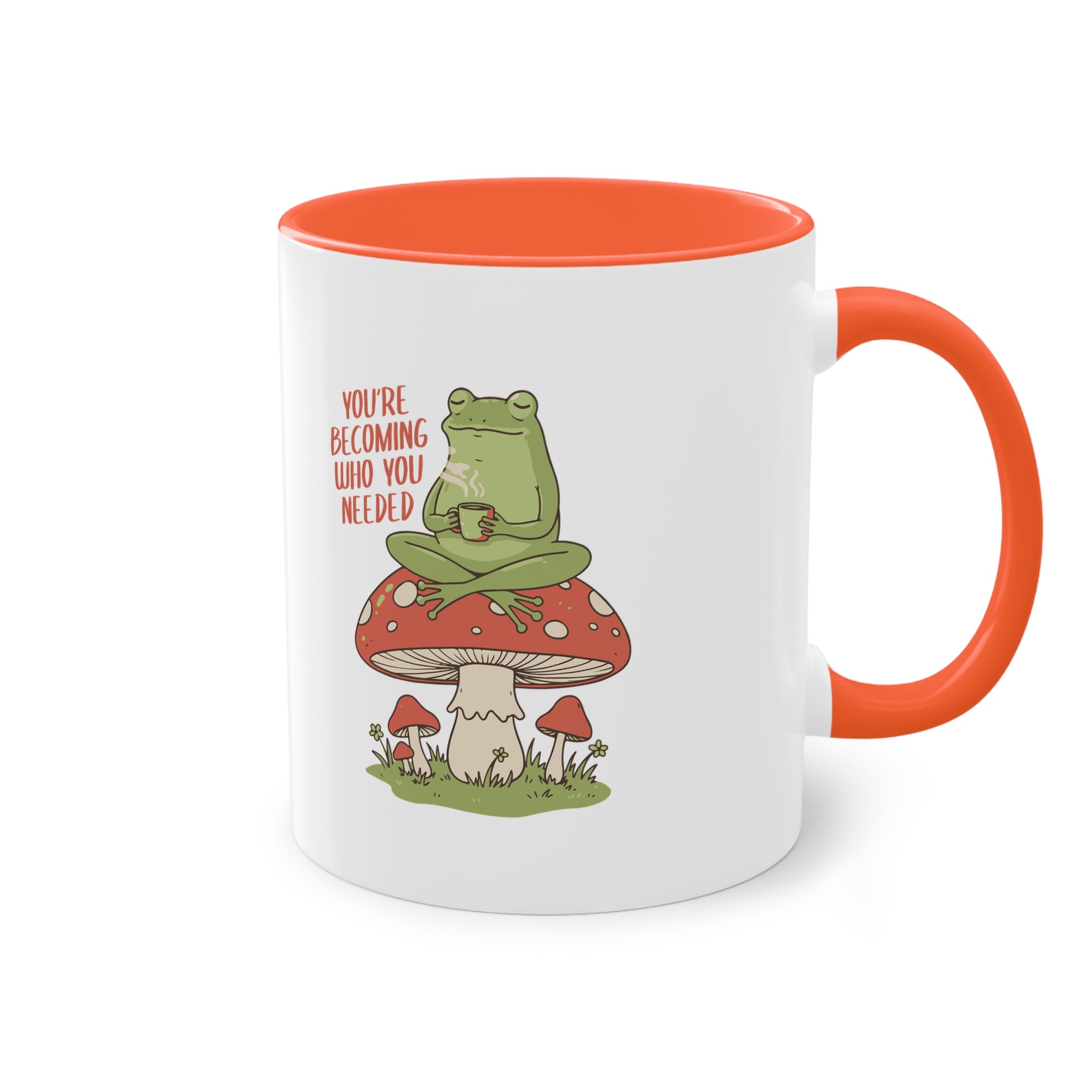 Joyful Frog Retreat 11oz Coffee Mug — Frog on Mushroom Ceramic Mug