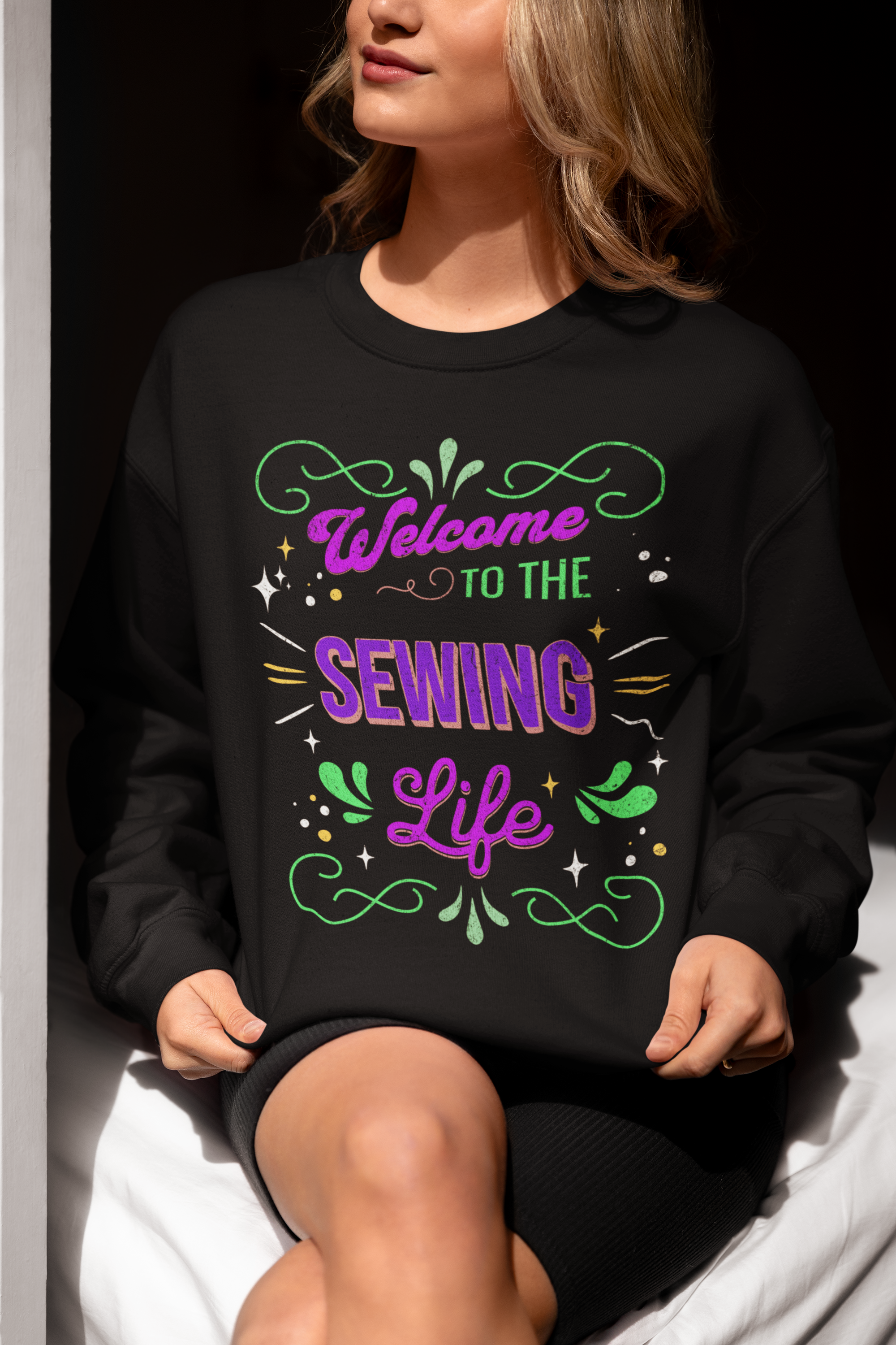 Welcome to the Sewing Life Crewneck Sweatshirt — Quilting & Sewing Gift