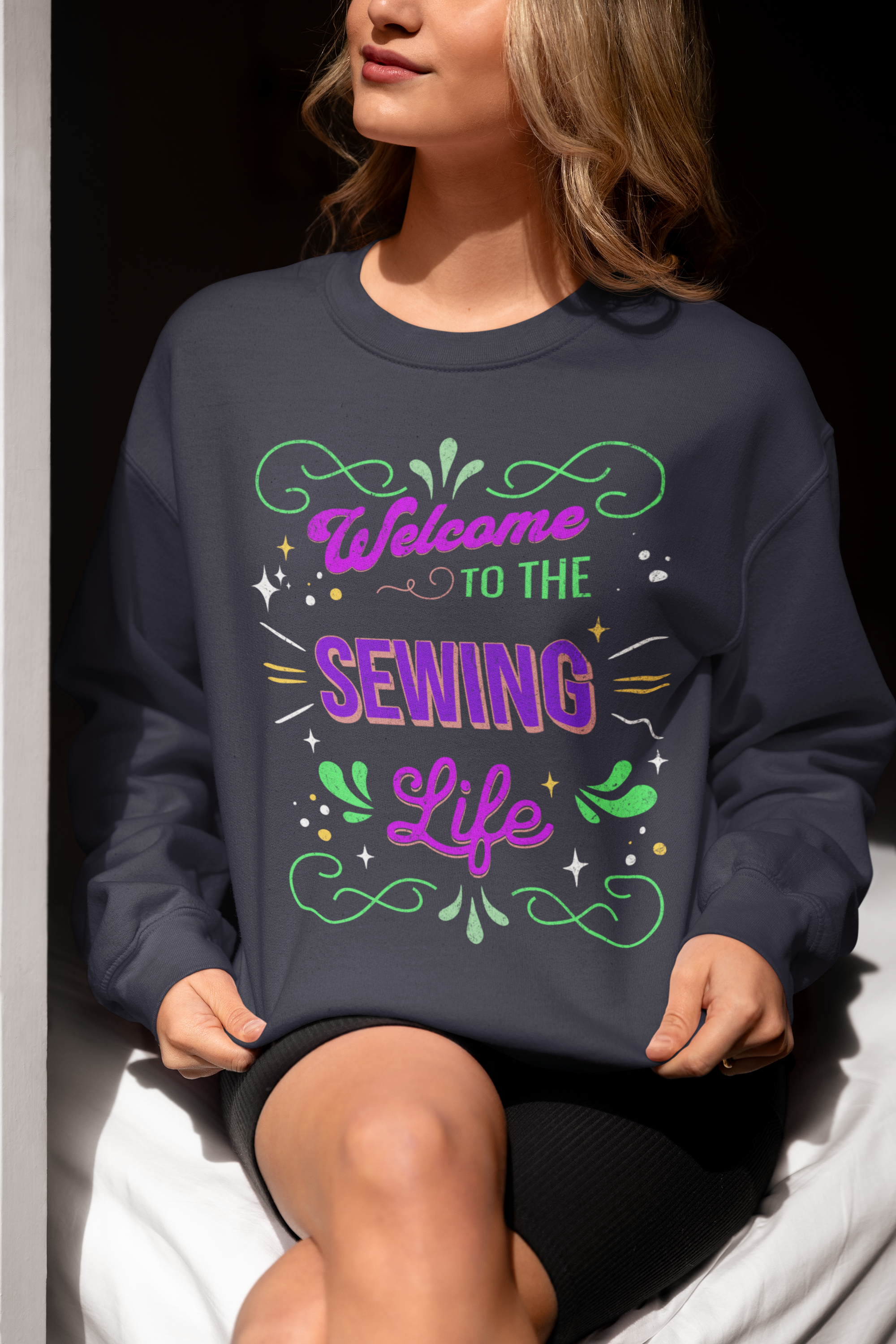 Welcome to the Sewing Life Crewneck Sweatshirt — Quilting & Sewing Gift