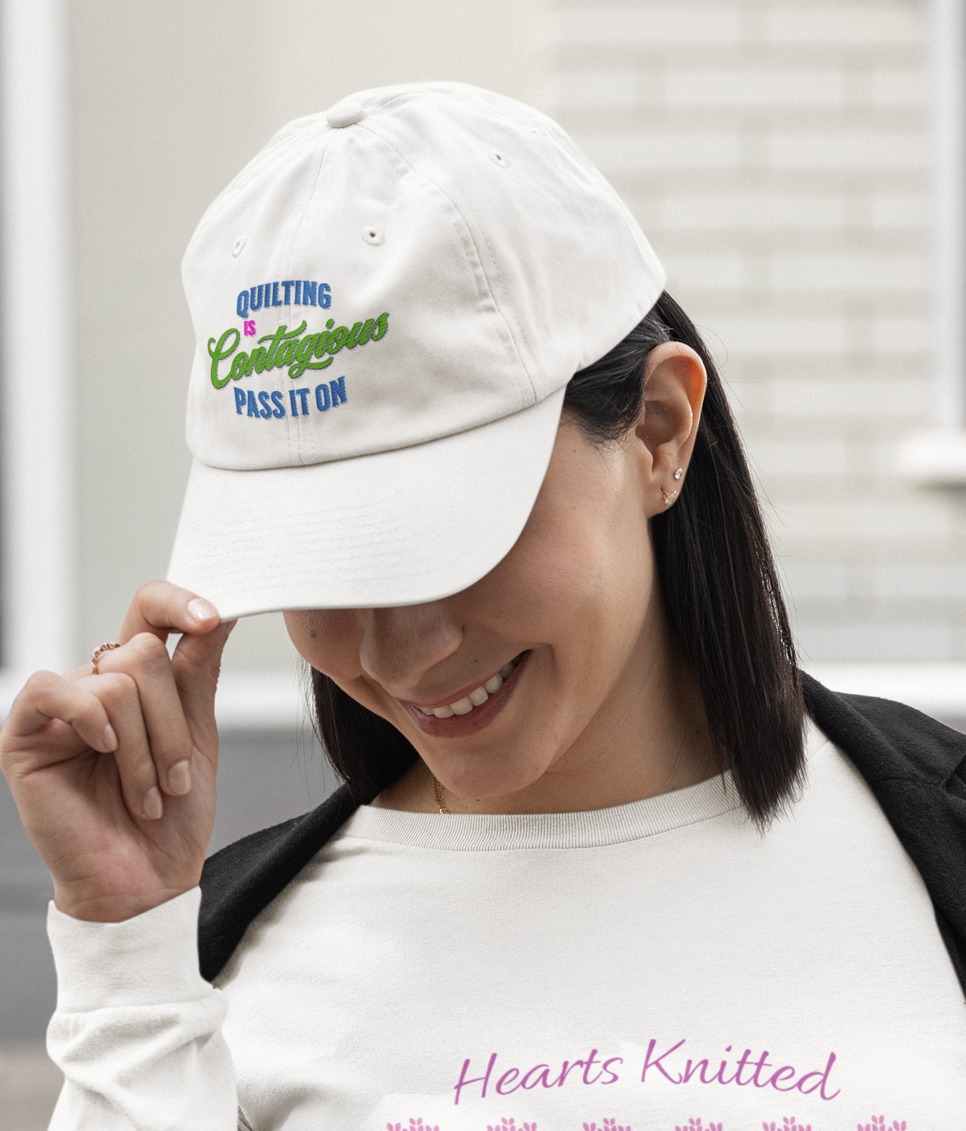 "Quilting is Contagious" Baseball Cap — Quilter Gift & Crafty Hat