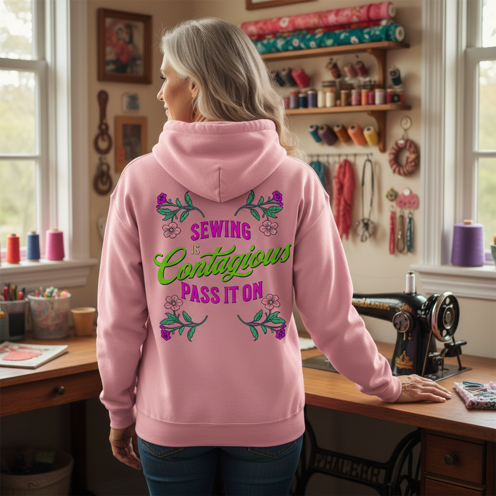 "Sewing Is Contagious" Quilter & Maker Pullover
