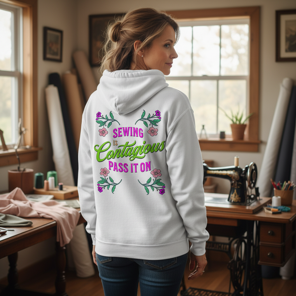 "Sewing Is Contagious" Quilter & Maker Pullover