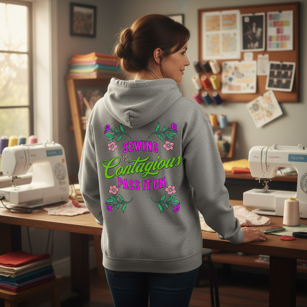 "Sewing Is Contagious" Quilter & Maker Pullover