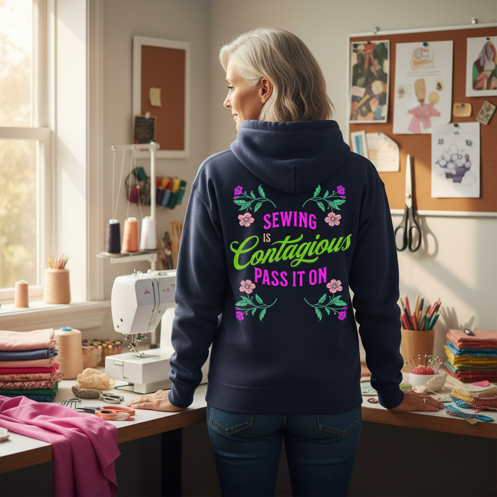 "Sewing Is Contagious" Quilter & Maker Pullover