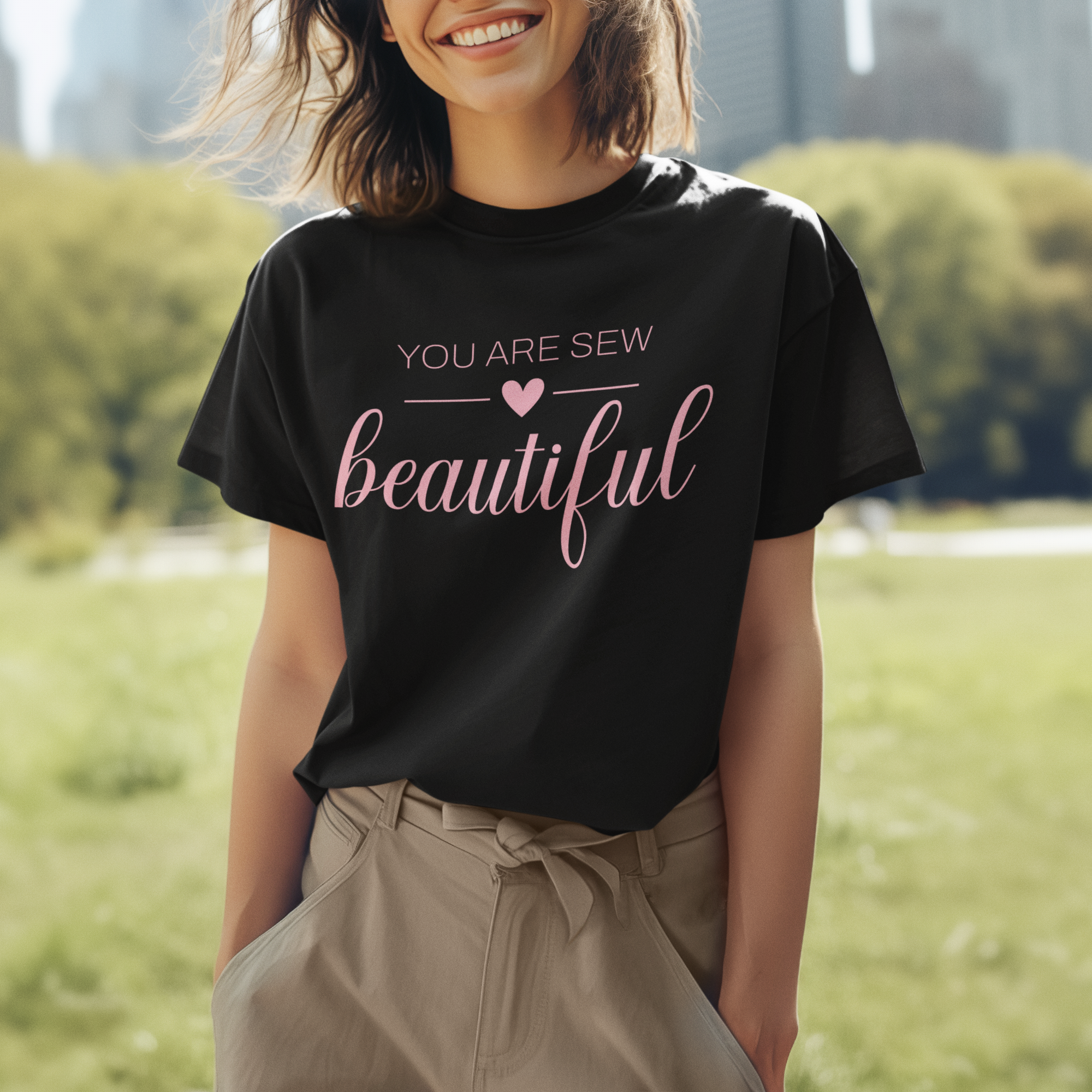 You Are Sew Beautiful' Boxy Tee | Cotton Maker Shirt