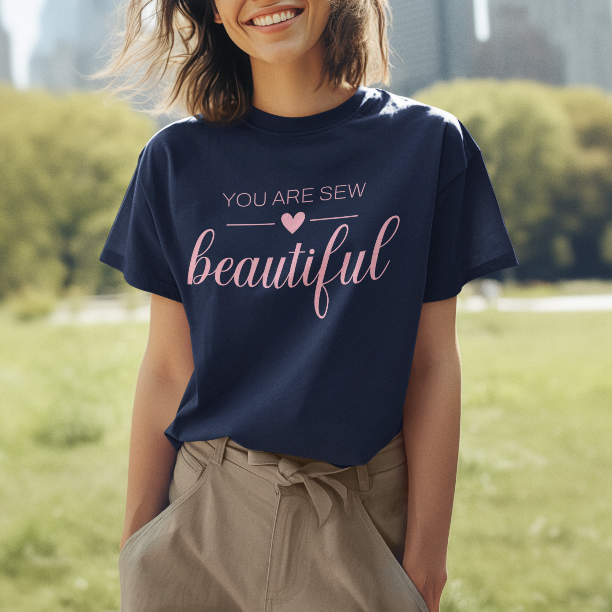You Are Sew Beautiful' Boxy Tee | Cotton Maker Shirt