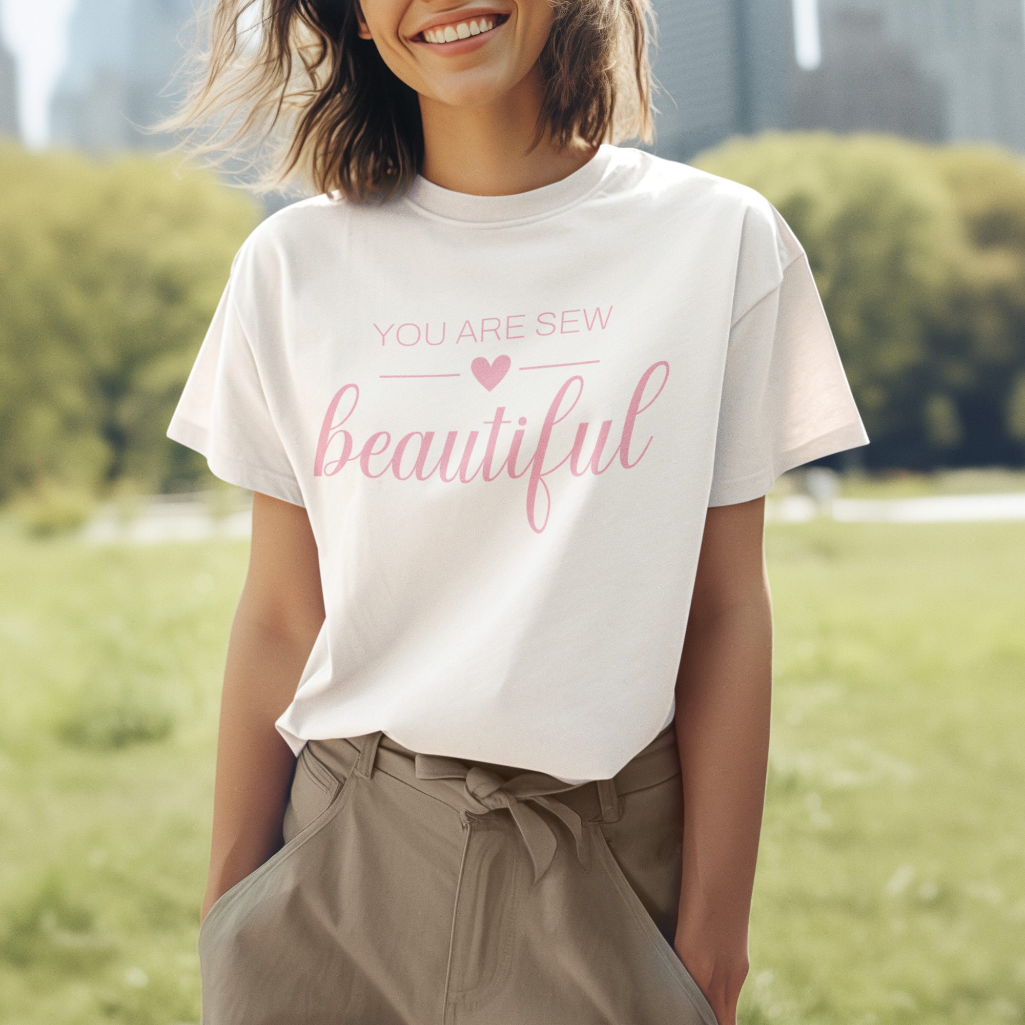 You Are Sew Beautiful' Boxy Tee | Cotton Maker Shirt