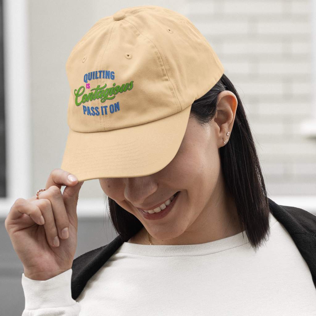 "Quilting is Contagious" Baseball Cap — Quilter Gift & Crafty Hat
