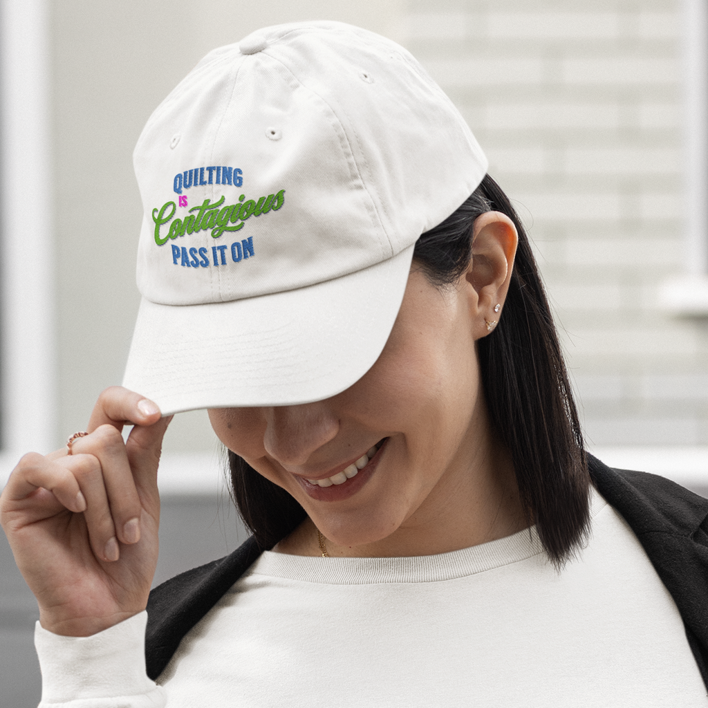 "Quilting is Contagious" Baseball Cap — Quilter Gift & Crafty Hat