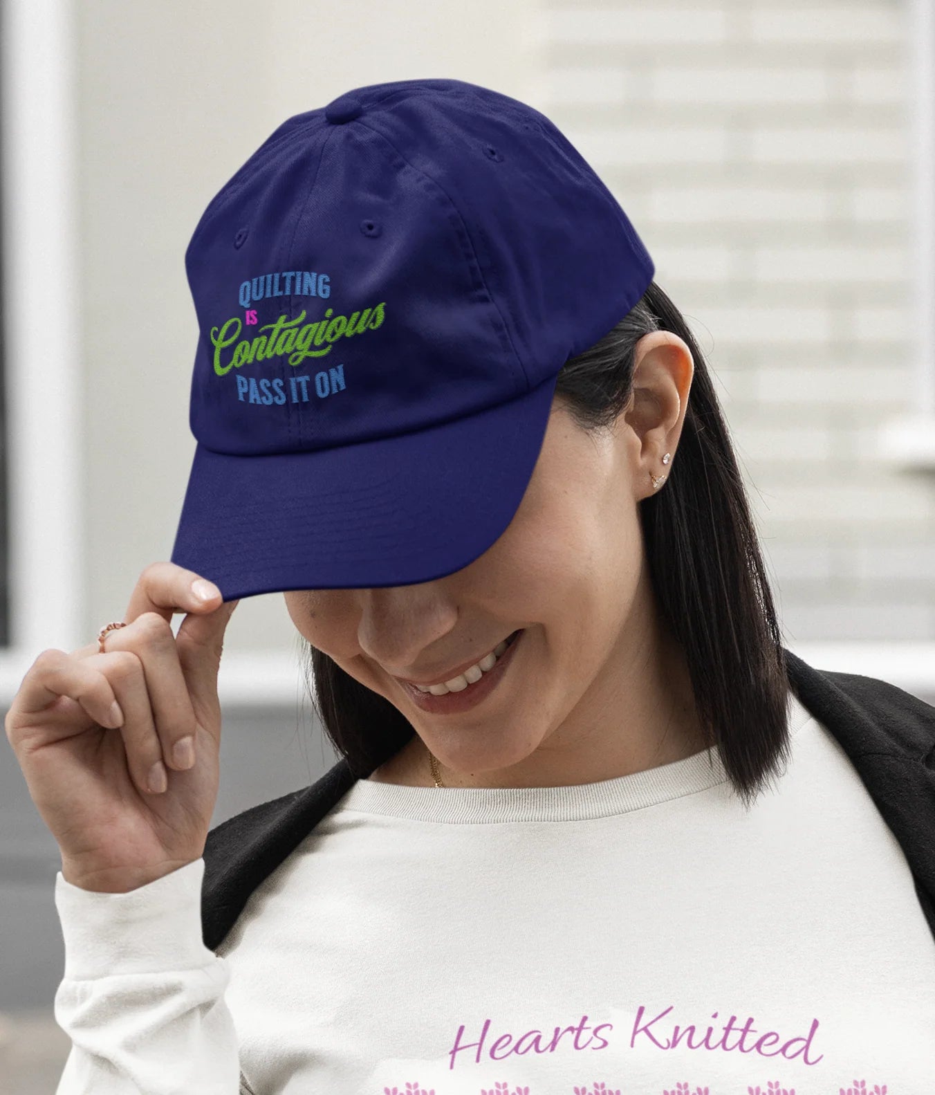 "Quilting is Contagious" Baseball Cap — Quilter Gift & Crafty Hat