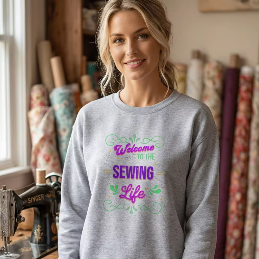 Welcome to the Sewing Life Crewneck Sweatshirt — Quilting & Sewing Gift