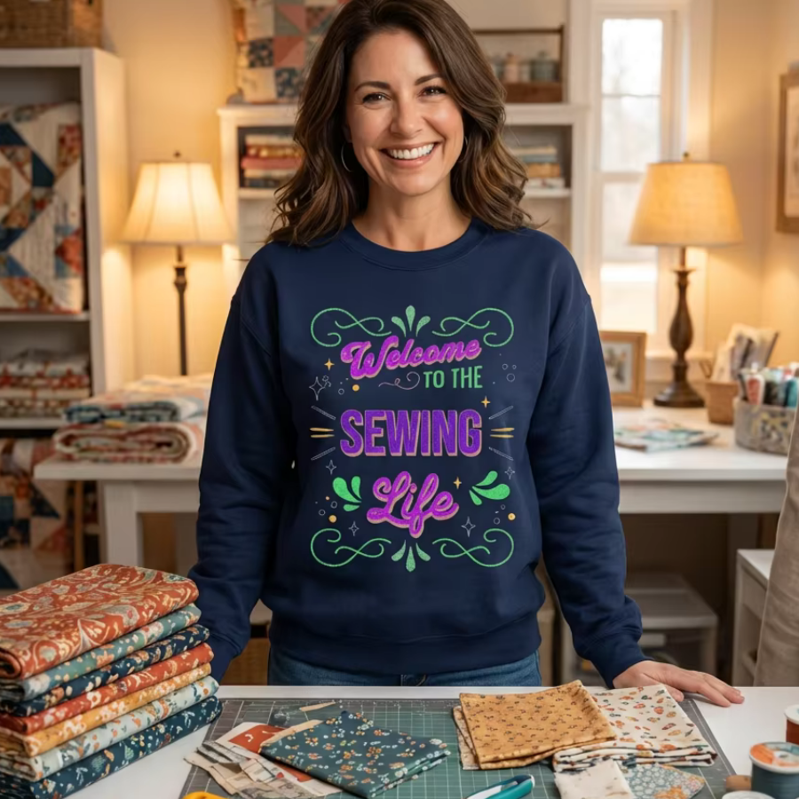 Welcome to the Sewing Life Crewneck Sweatshirt — Quilting & Sewing Gift