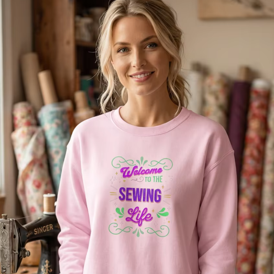 Welcome to the Sewing Life Crewneck Sweatshirt — Quilting & Sewing Gift